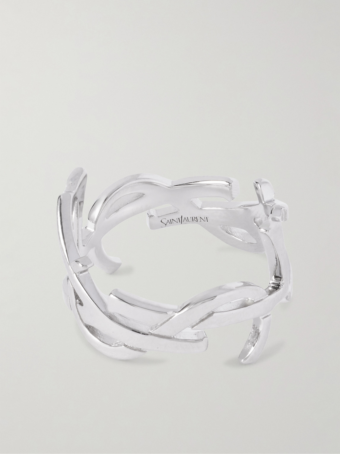 Saint Laurent Cassandre Silver-tone Ring In Silver