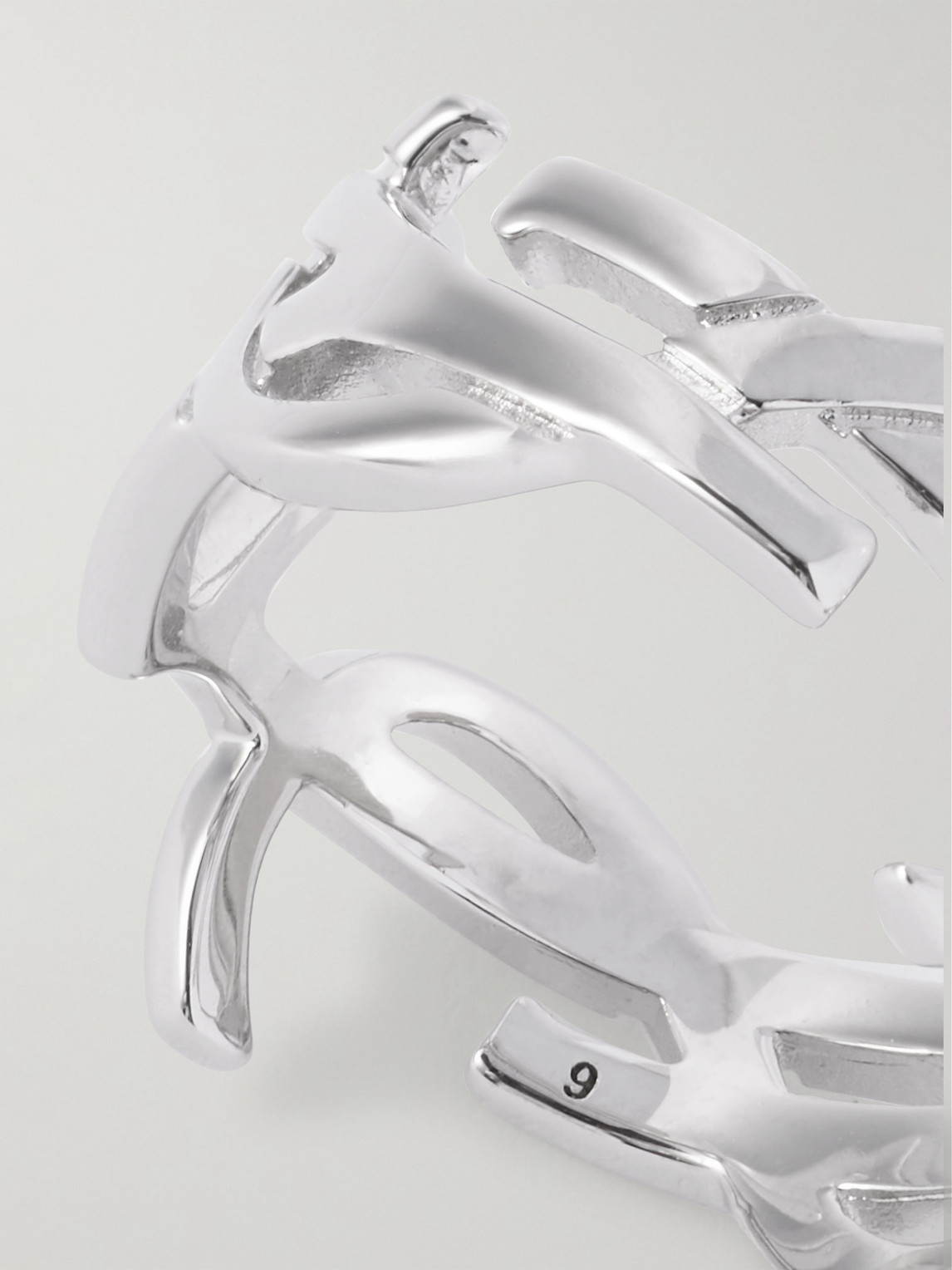 Saint Laurent Cassandre Silver-tone Ring In Silver