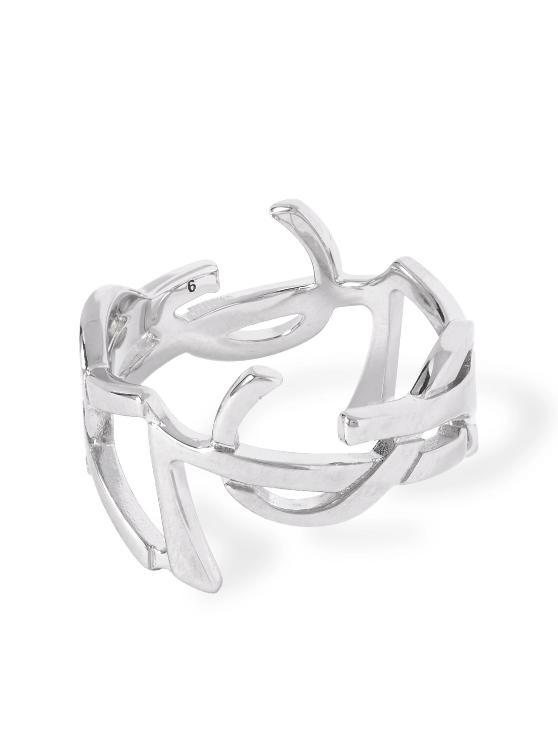 Saint Laurent Cassandre Silver-tone Ring
