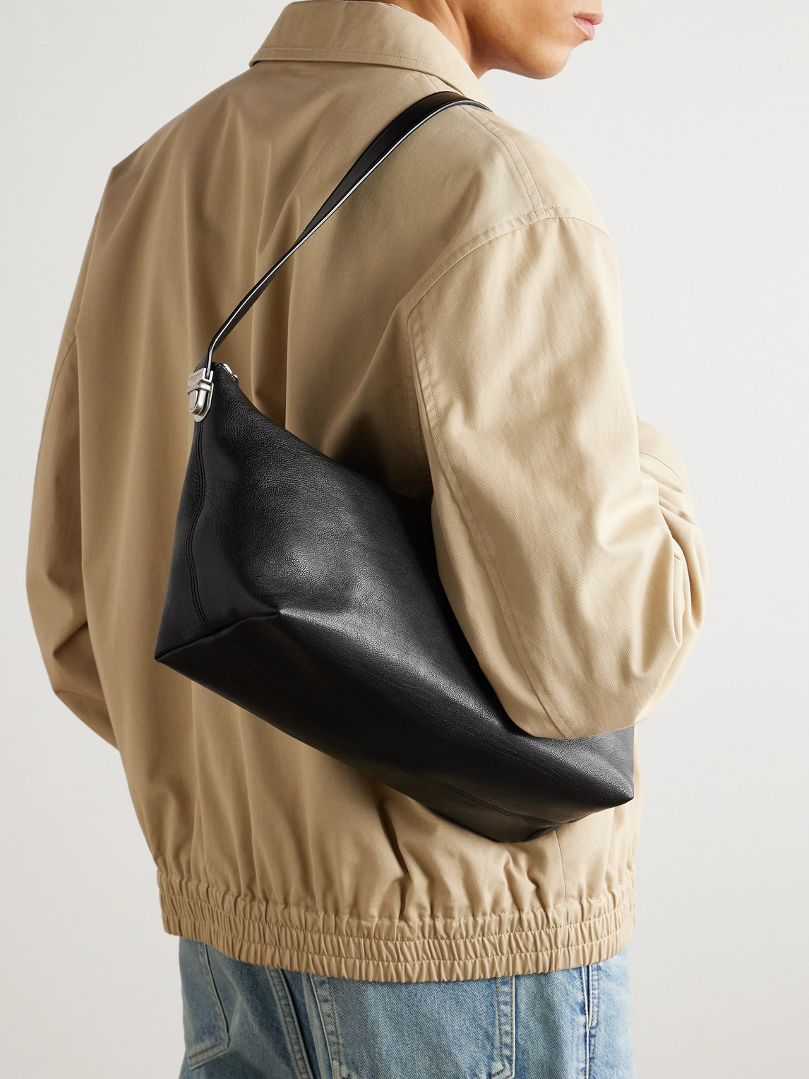 Saint Laurent Full-grain Leather Messenger Bag