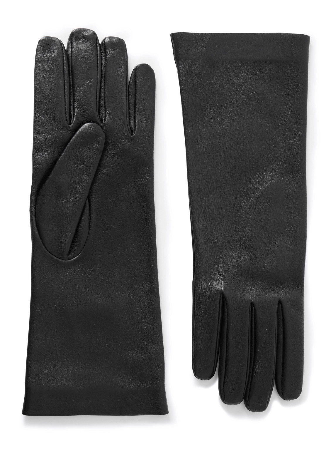 Saint Laurent Leather Gloves In Black