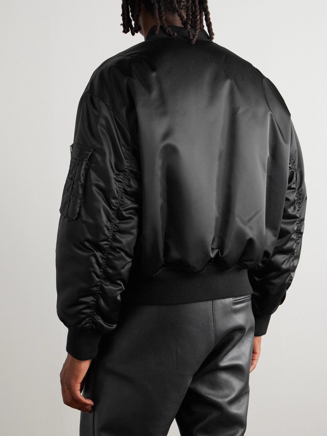 Saint Laurent Bomber Jacket In Water-repellent Nylon Serge In Black