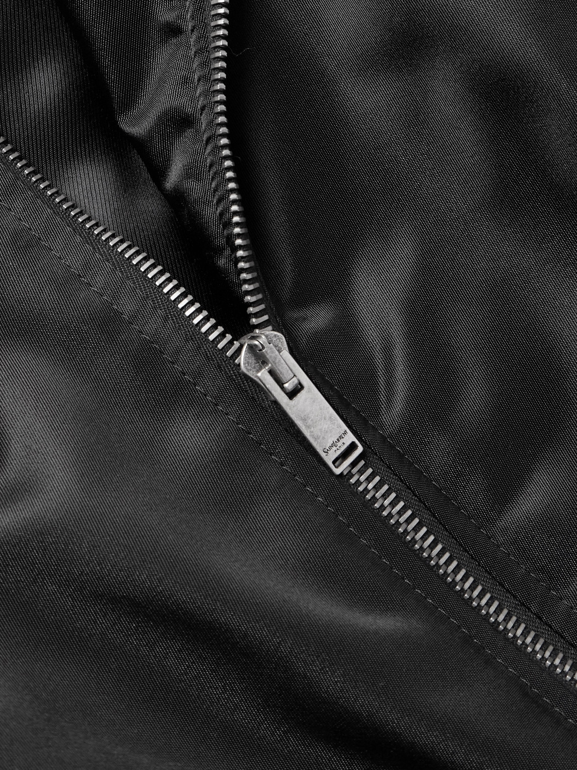 Saint Laurent Bomber Jacket In Water-repellent Nylon Serge In Black