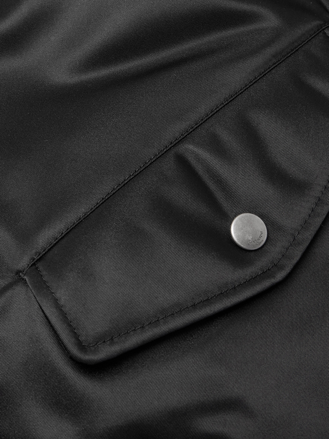 Saint Laurent Bomber Jacket In Water-repellent Nylon Serge In Black