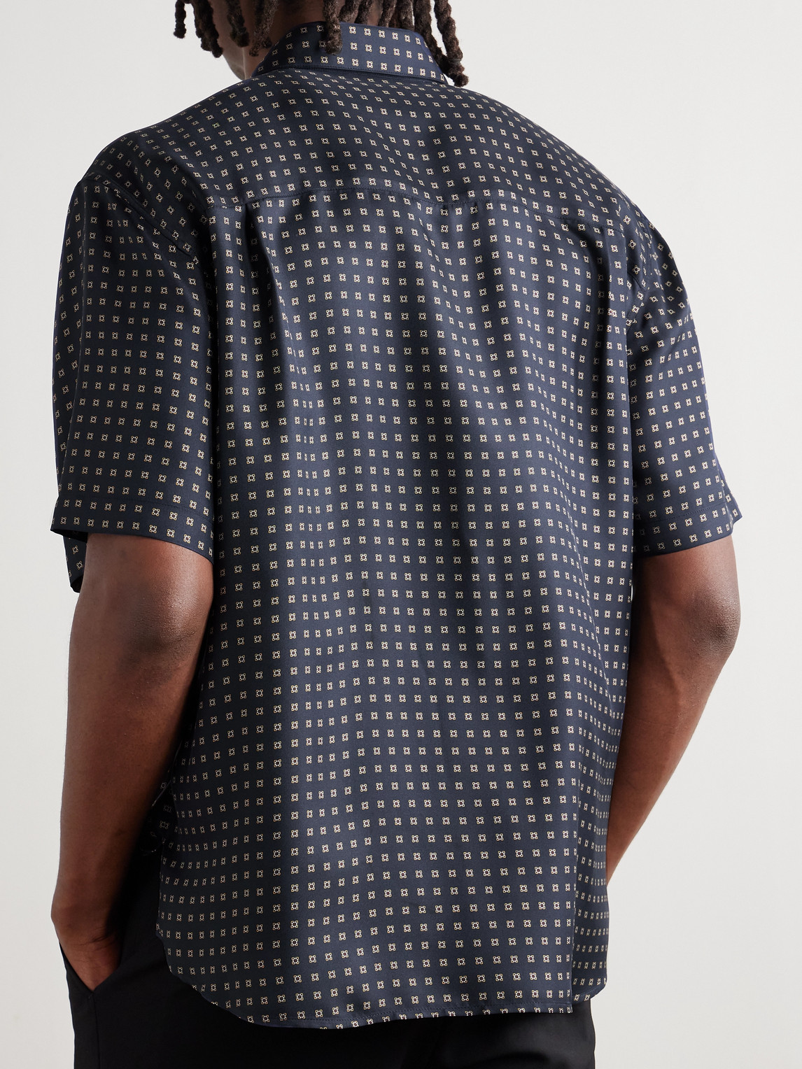  Saint Laurent - Printed Silk-voile Shirt - Men - Brown - 38 