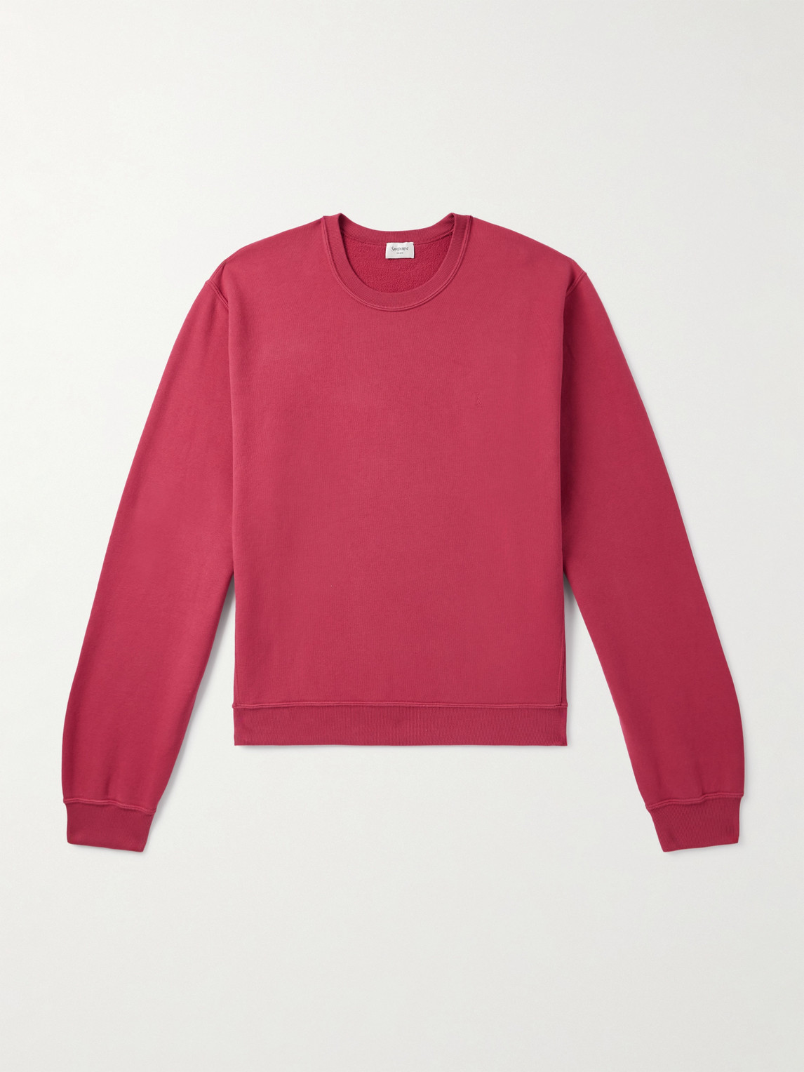 Saint Laurent Logo-Embroidered Cotton-Jersey weatshirt - Men