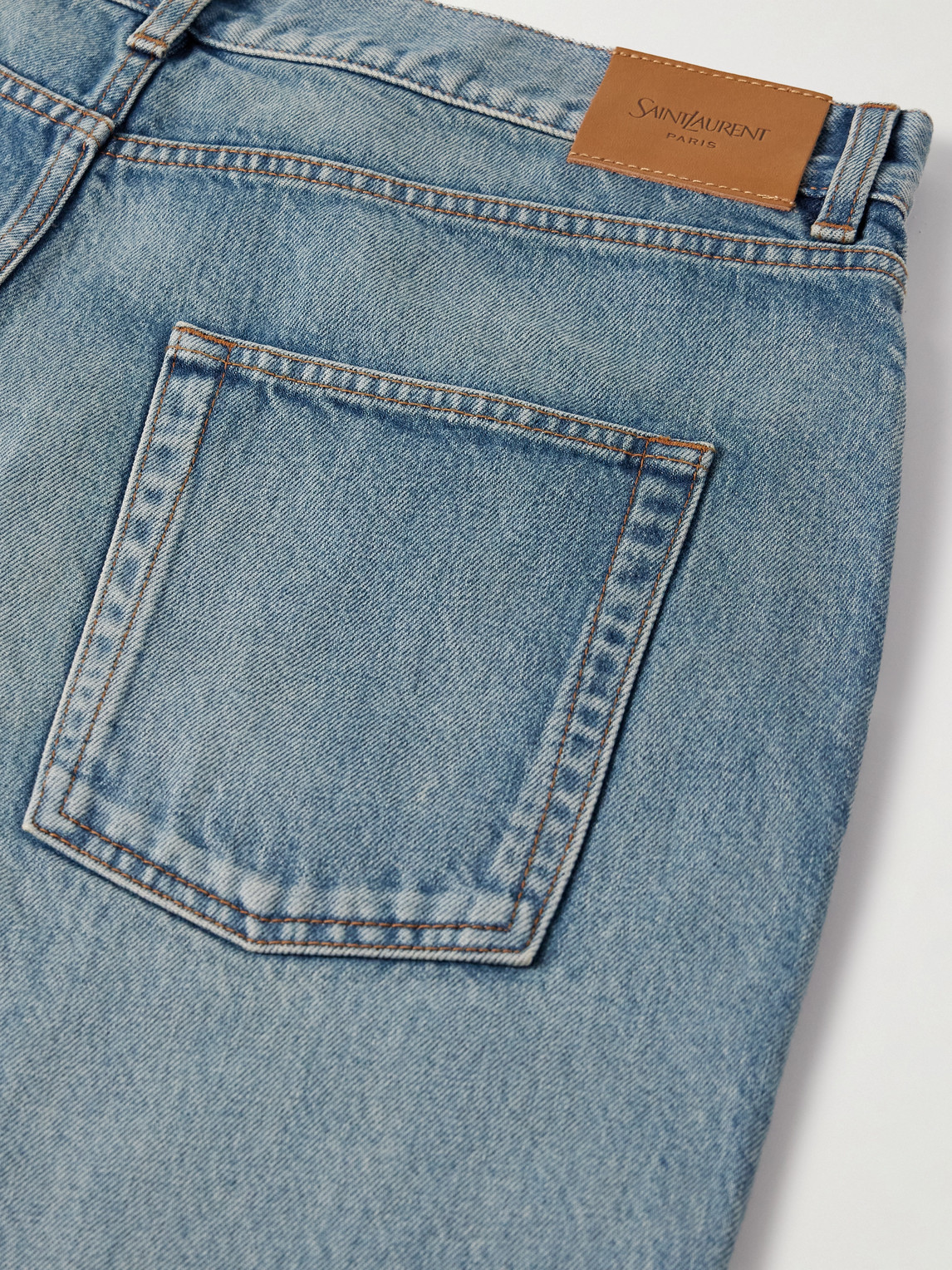 Saint Laurent Slim-fit Distressed Jeans In Blue