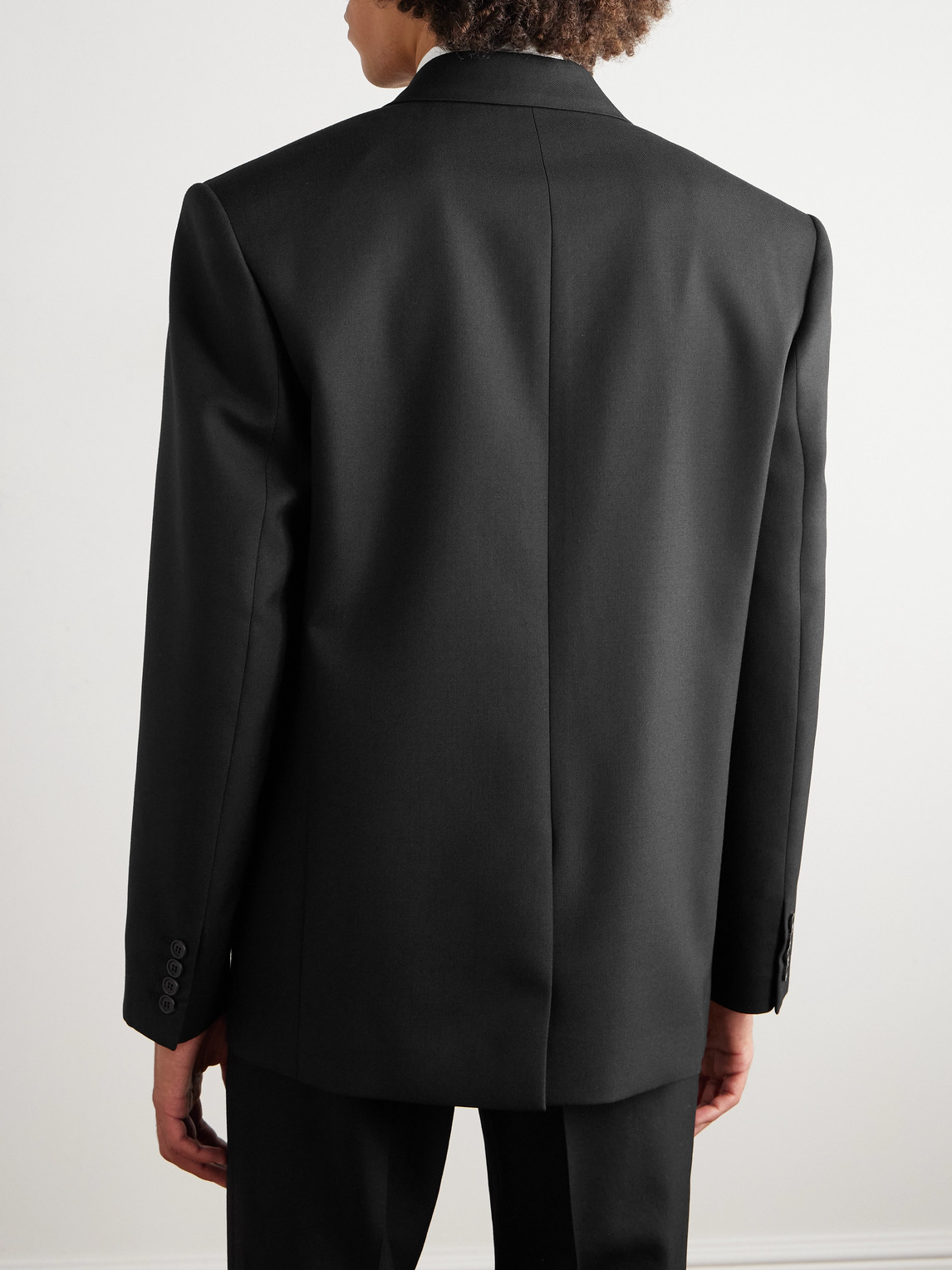 Saint Laurent Wool Single-breasted Jacket In Black