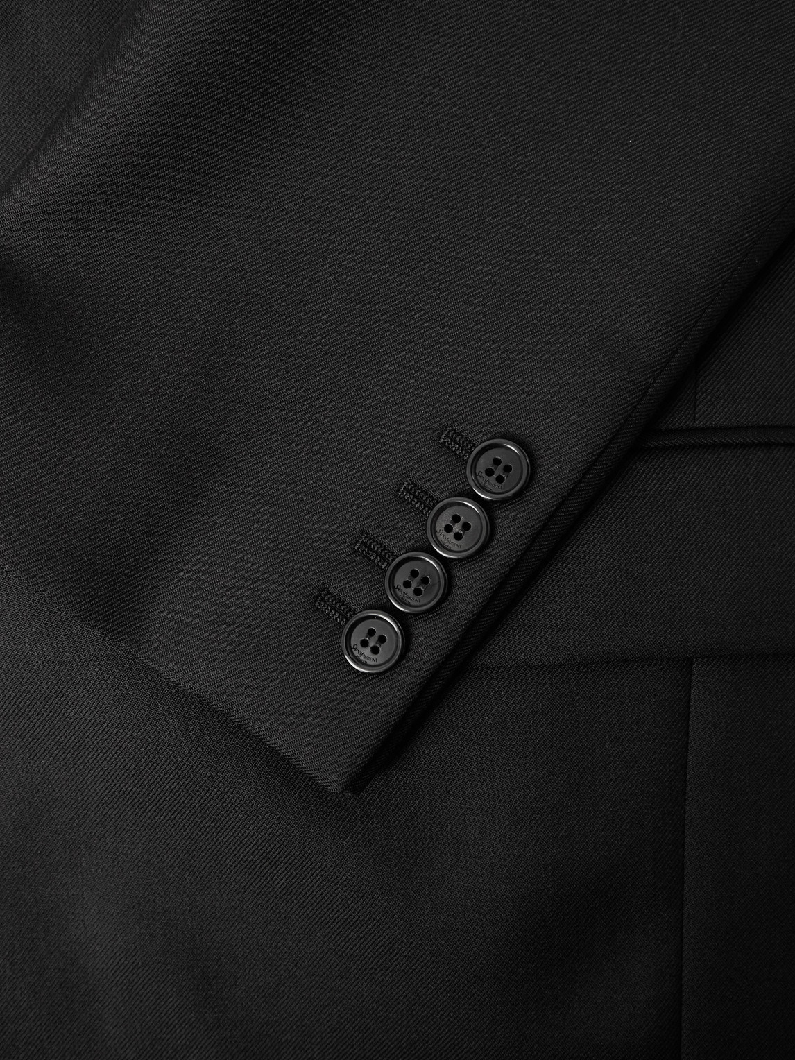Saint Laurent Wool Single-breasted Jacket In Black