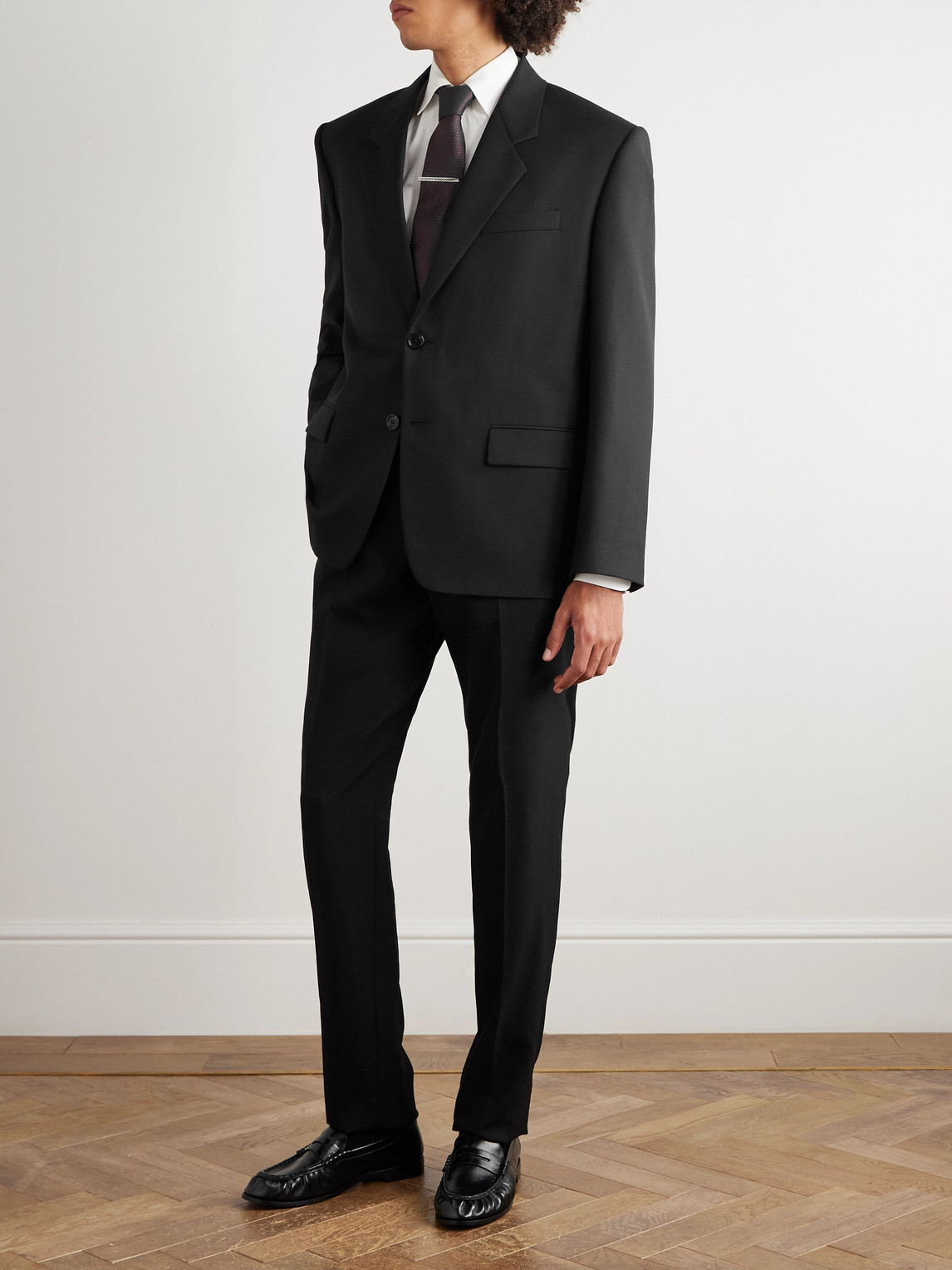 Saint Laurent Wool Single-breasted Jacket In Black