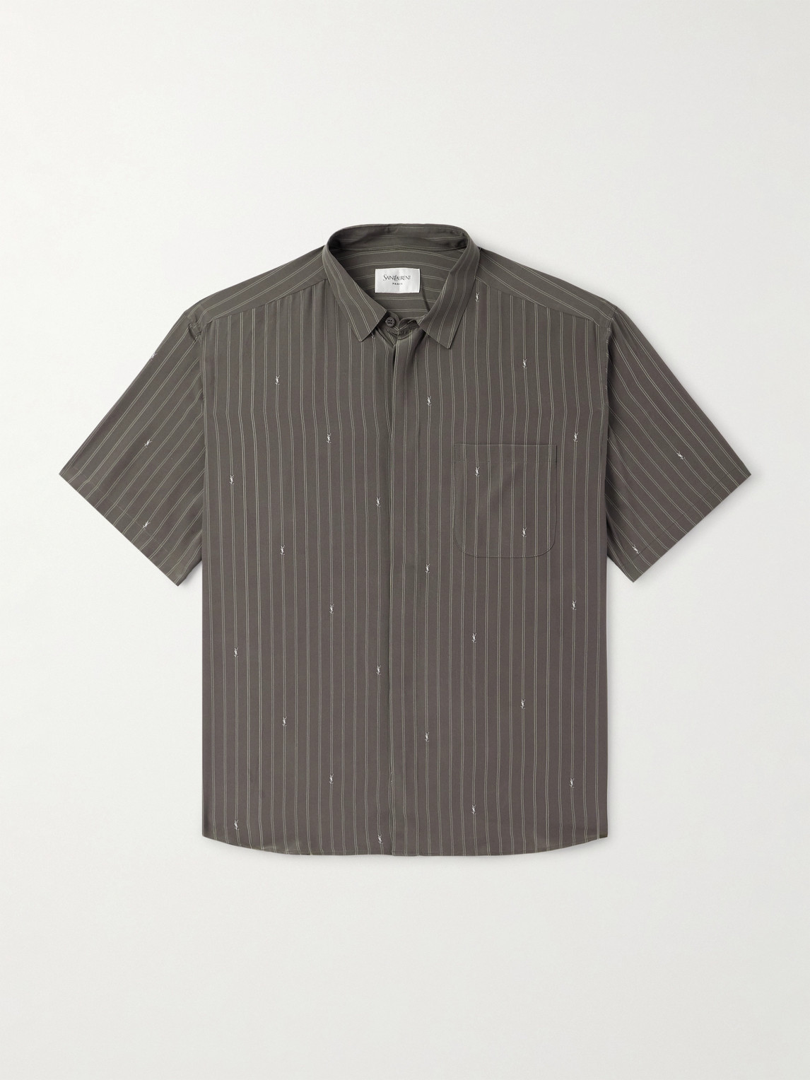 Saint Laurent Striped Silk Crepe de Chine Shirt - Men