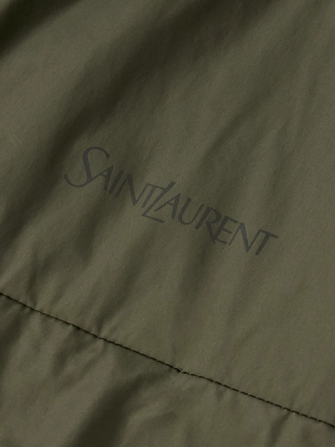 Saint Laurent Logo-print Shell Blouson Jacket In Green