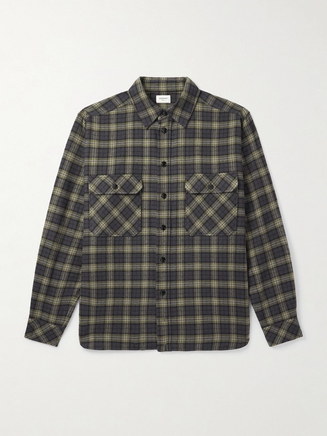 Saint Laurent Checked Wool-Gauze Overshirt - Men