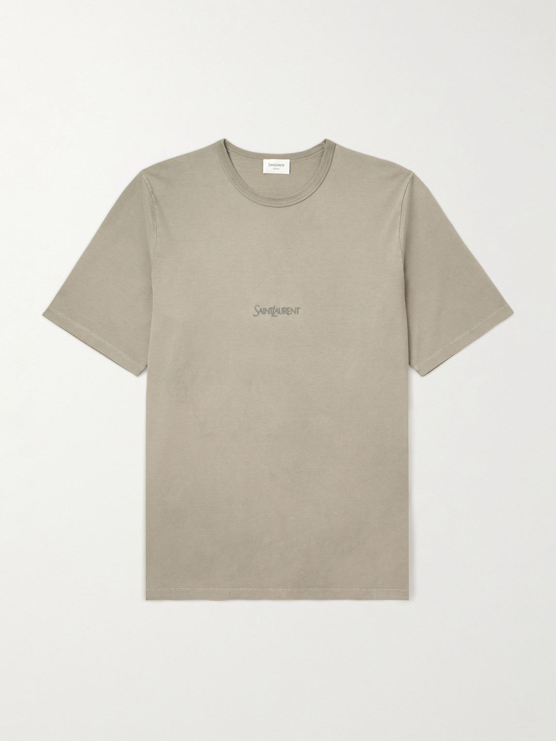 Saint Laurent Logo-Embroidered Cotton-Jersey T-hirt - Men