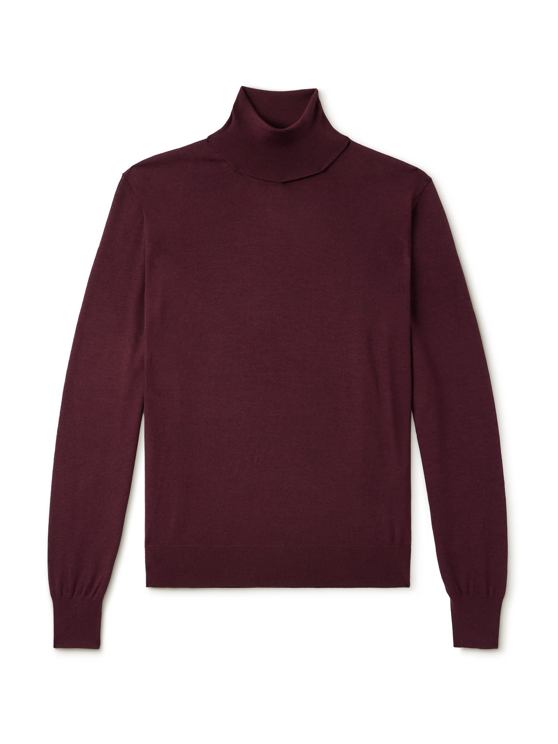 Saint Laurent Wool Turtleneck Sweater Long Sleeves In Burgundy