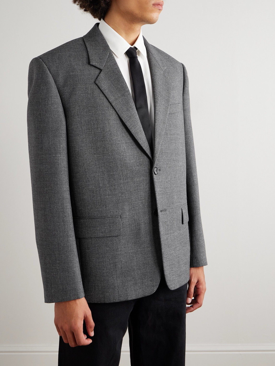 Saint Laurent Wool Blazer In Brown