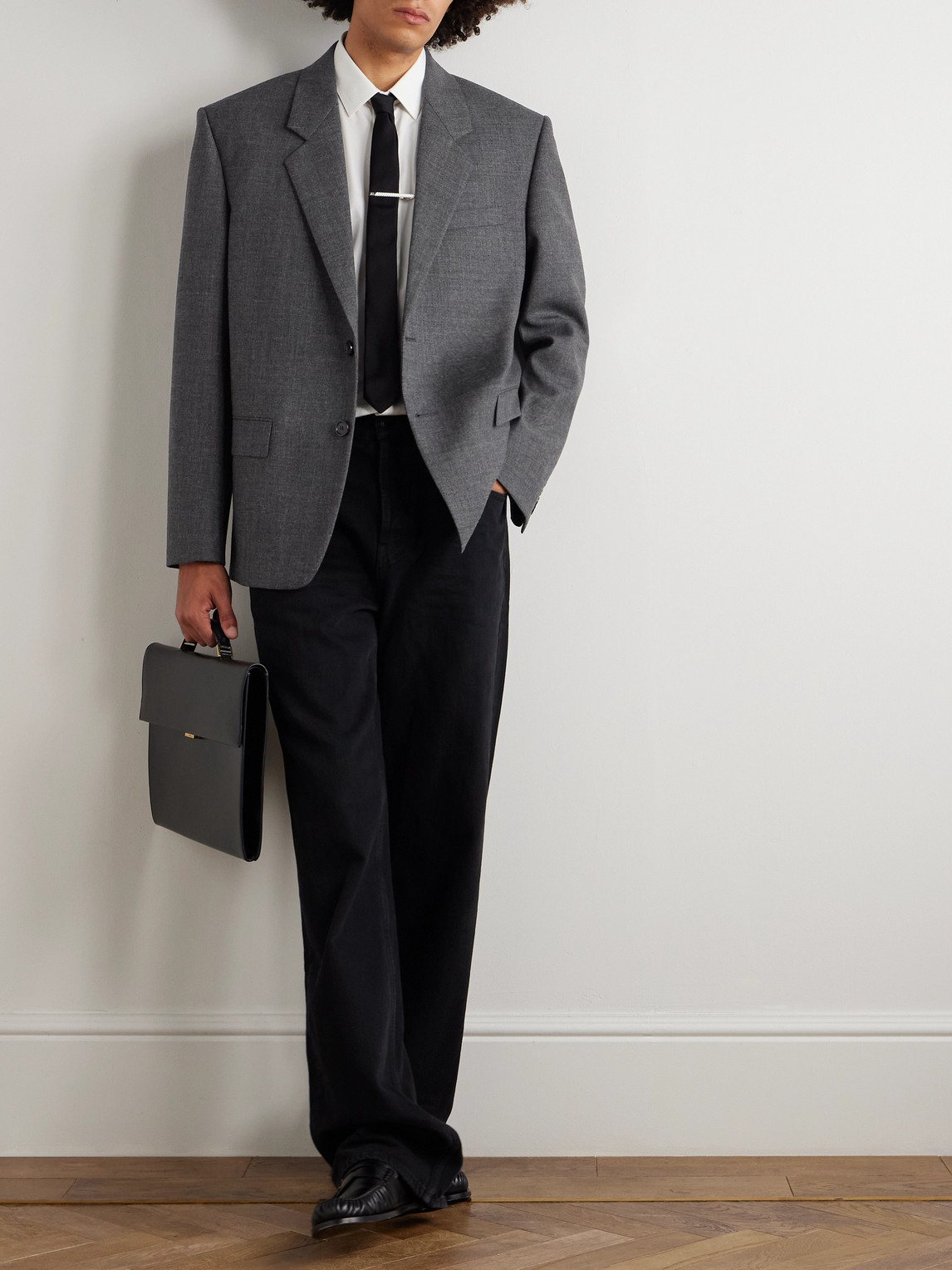 Saint Laurent Wool Blazer In Brown