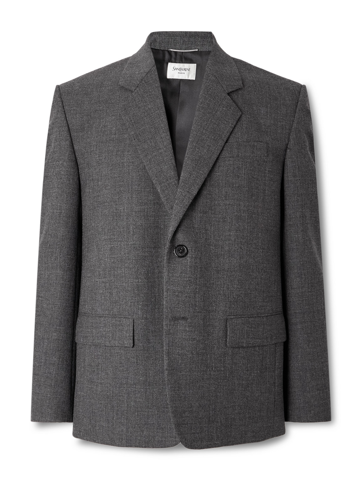 Saint Laurent Wool Blazer In Brown