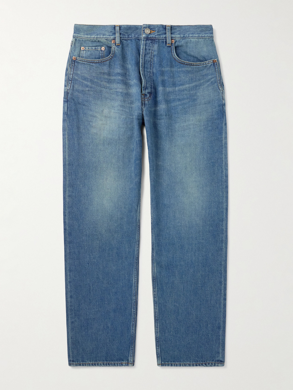 Saint Laurent Straight Leg Jeans In Blue