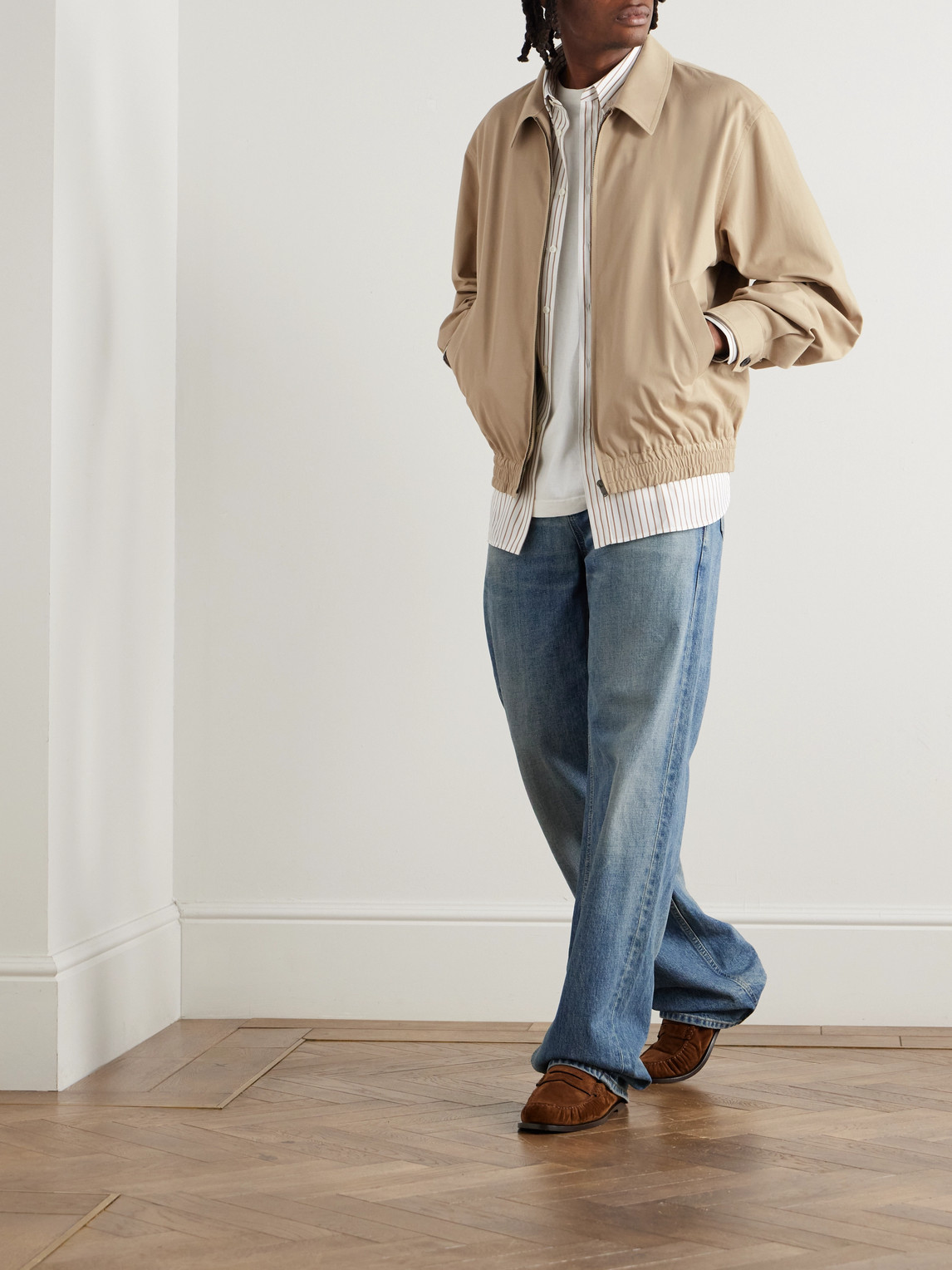 Saint Laurent Cotton-twill Overshirt In Neutral