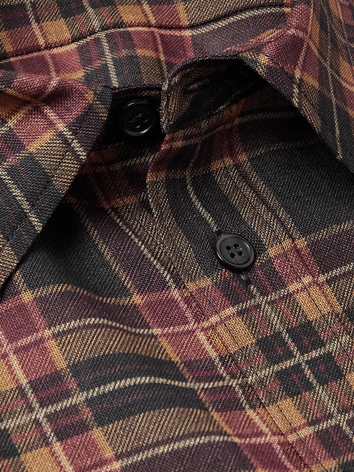 Saint Laurent Logo-embroidered Checked Wool-twill Shirt In Multi