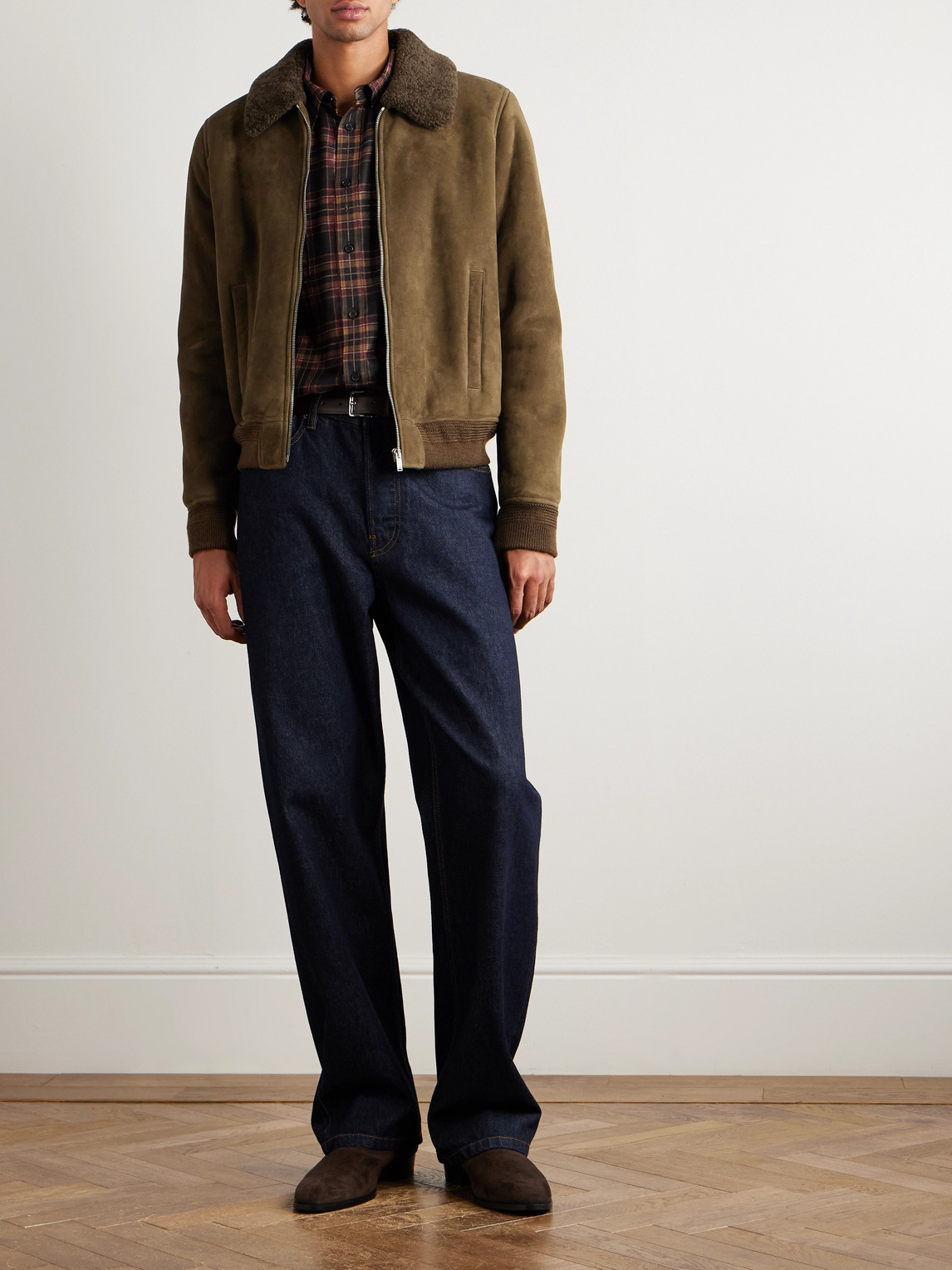 Saint Laurent Logo-embroidered Checked Wool-twill Shirt In Multi