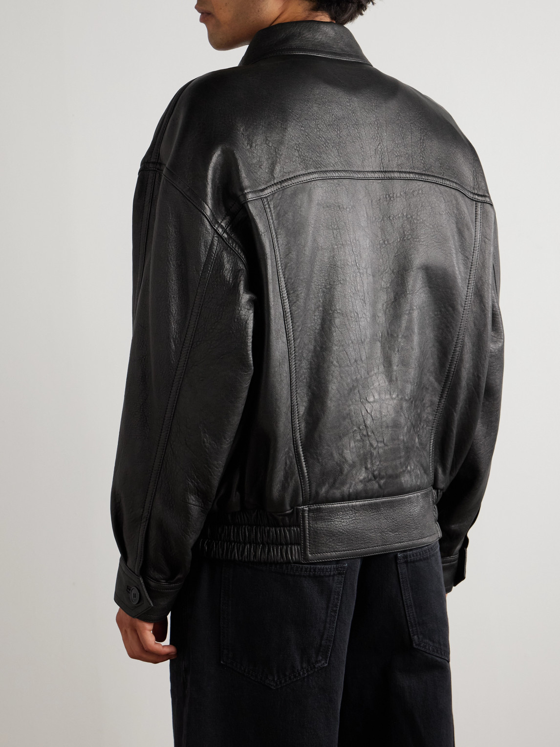 Saint Laurent Bomber Jacket In Bubbled Lambskin With Zip Clothing In Black