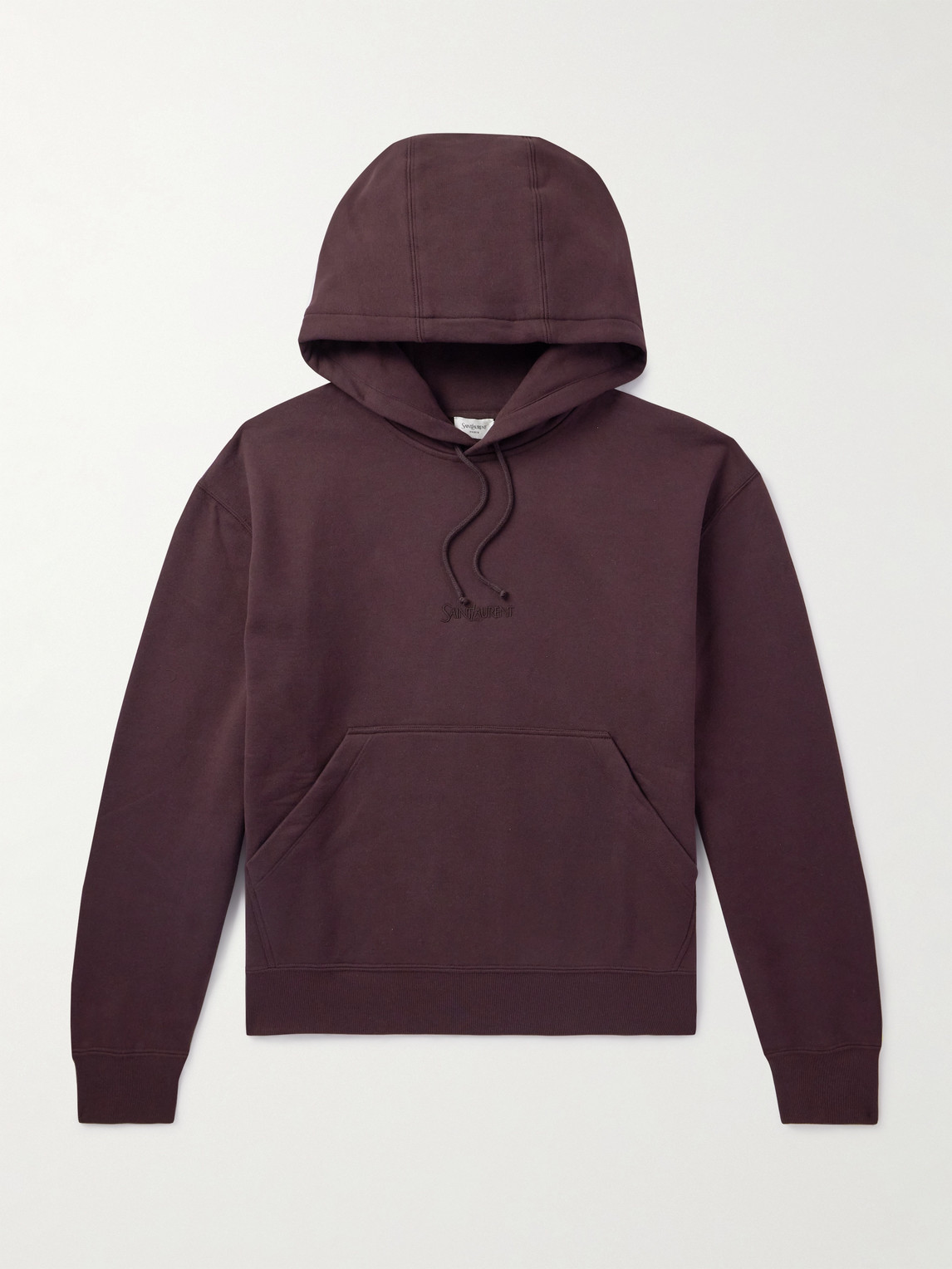 Saint Laurent Logo-Embroidered Cotton-Jersey Hoodie - Men