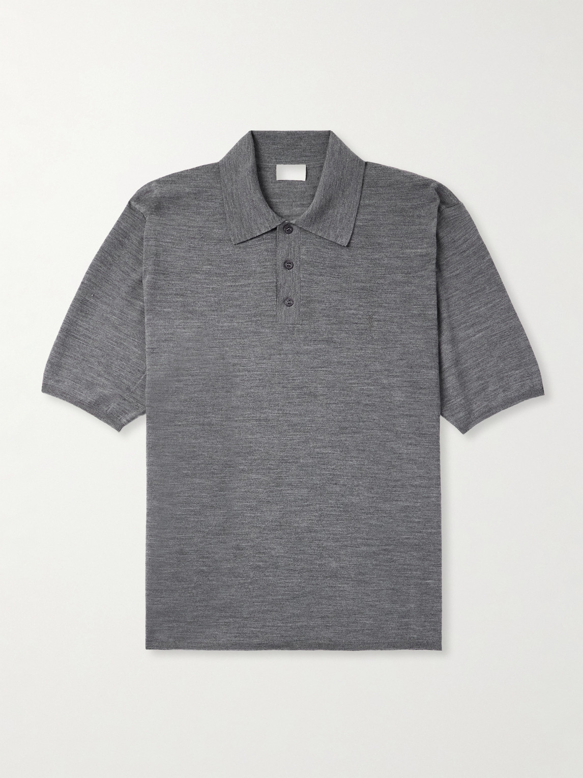 Saint Laurent Cassandre Logo-Embroidered Wool Polo hirt - Men