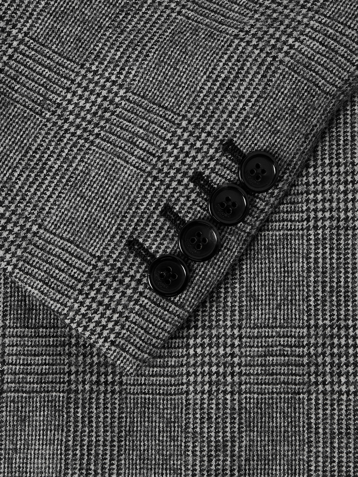 Saint Laurent Prince De Galles Wool Flannel Blazer In Gray