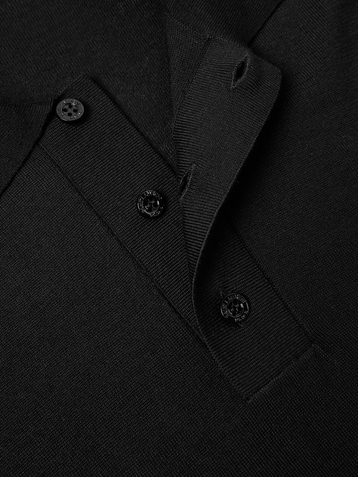 Saint Laurent Cassandre Polo Shirt In Black