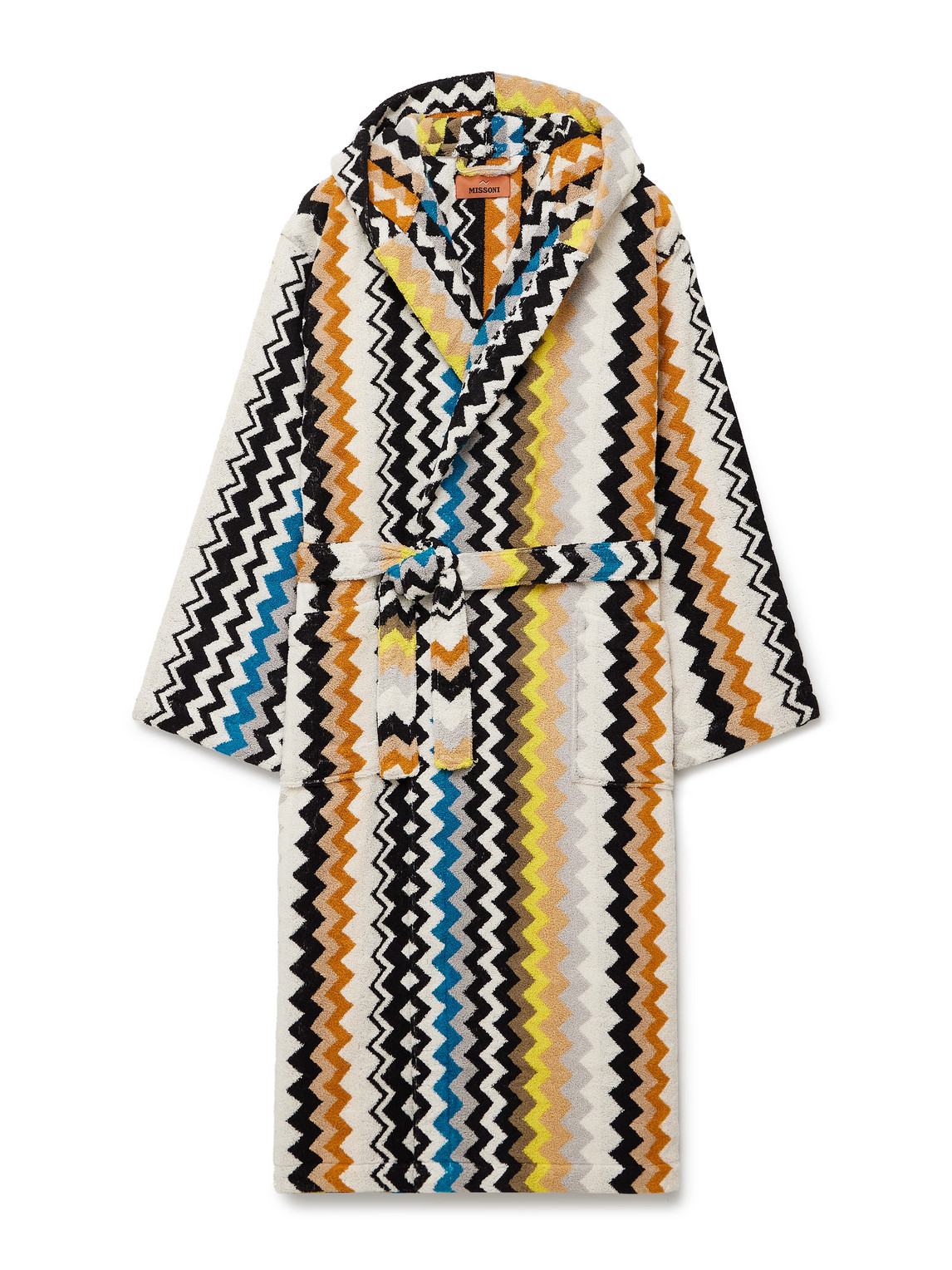 Missoni Curt Striped Cotton-terry Jacquard Hooded Robe In Multi