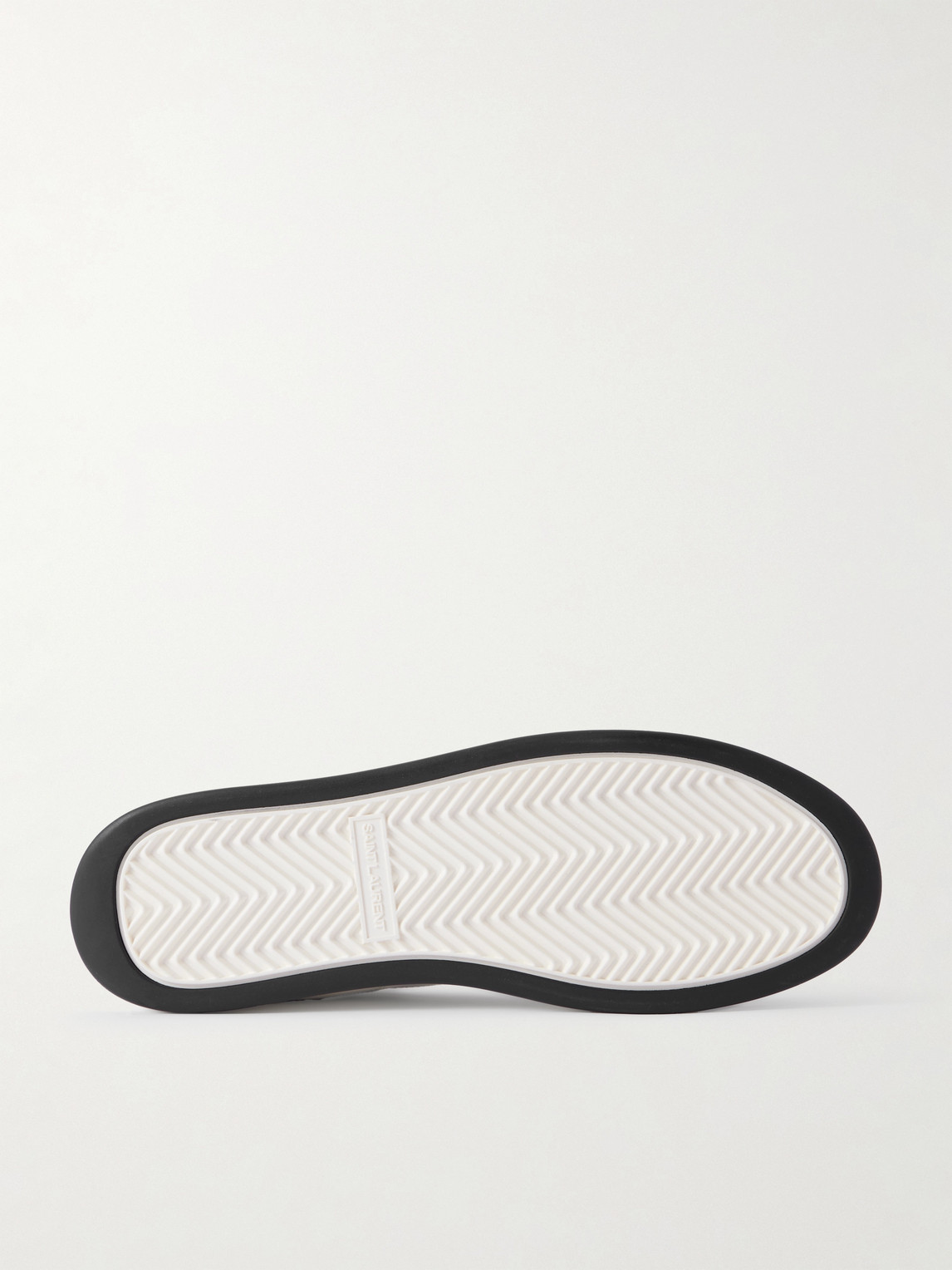 Saint Laurent Smooth Leather Sneakers Contrast Panel In White