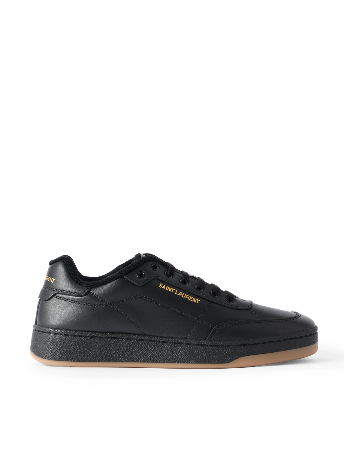 Saint Laurent Sl/61 Leather Sneakers In Black