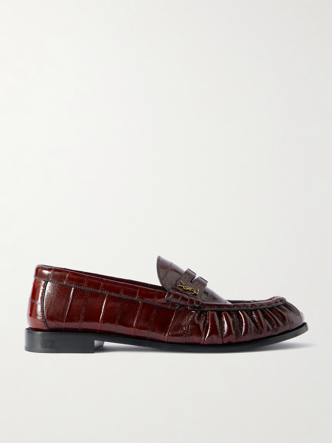 Saint Laurent Le Loafer Monogram Logo-Appliquéd Eel Penny Loafers - Men