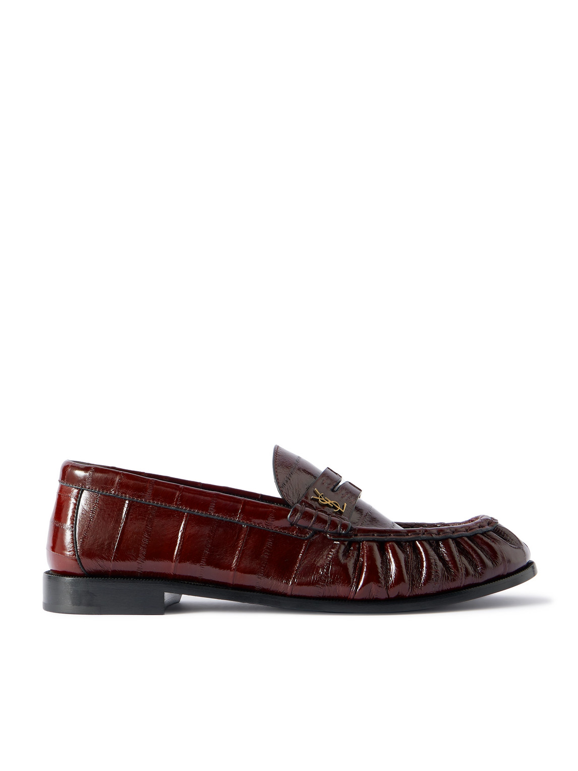Saint Laurent Le Loafer Monogram Logo-appliquéd Eel Penny Loafers