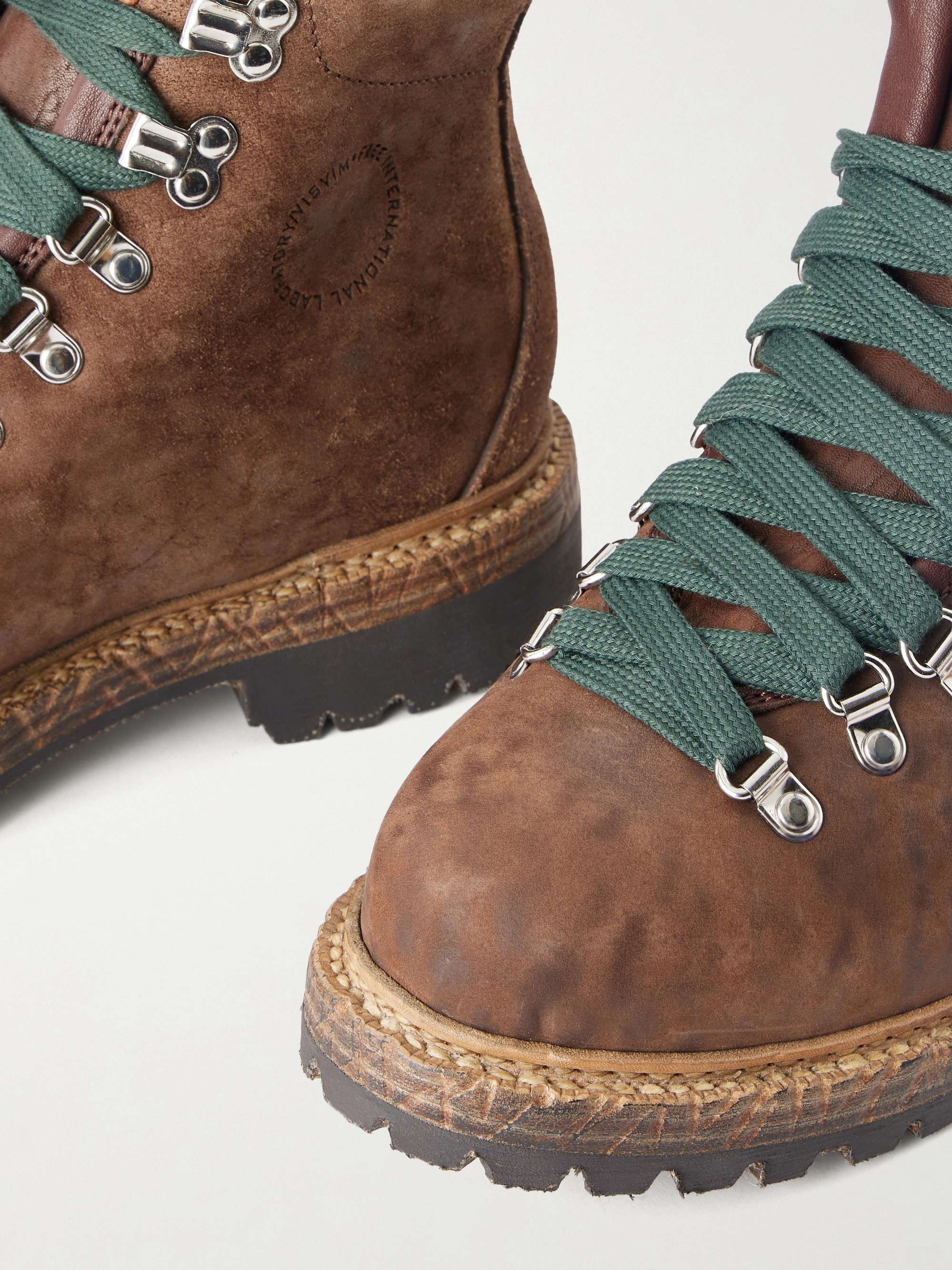 VISVIM Whymper Folk Distressed Leather Lace-Up Boots for Men | MR