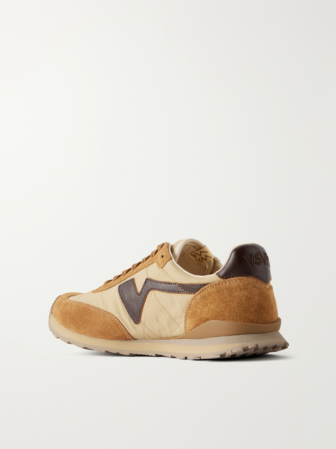  Visvim - Fkt Runner Leather And Suede-trimmed Canvas Sneakers - Men - Neutrals - Us 8 