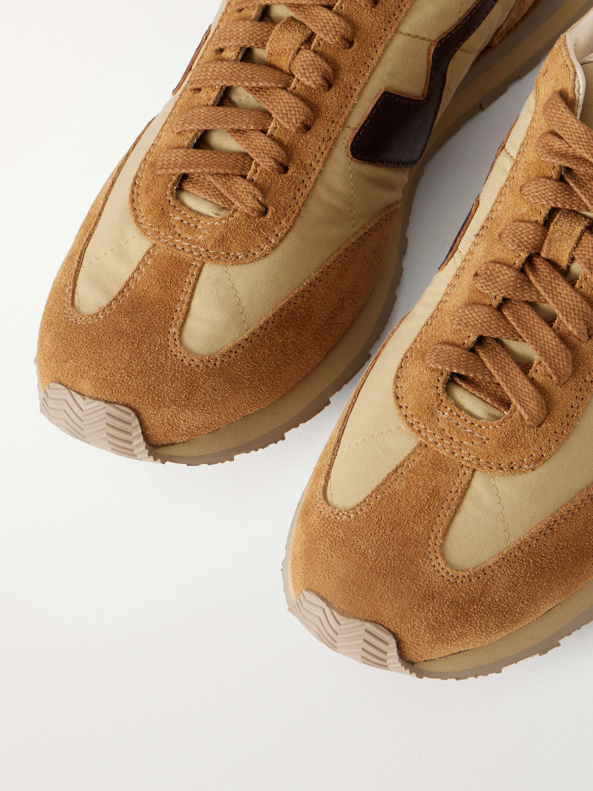 VISVIM FKT Runner Leather and Suede-Trimmed Canvas Sneakers for