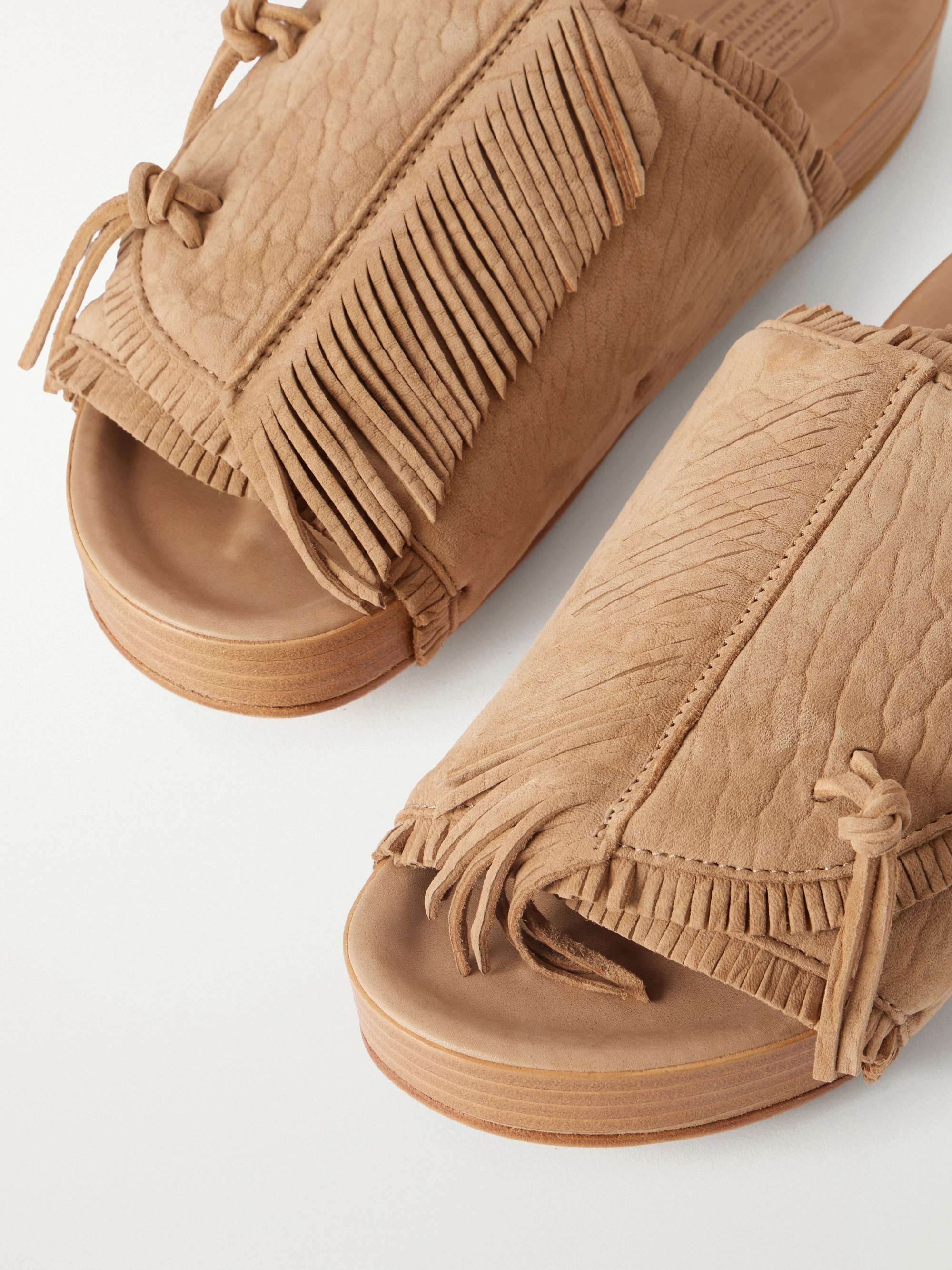 VISVIM Christo Shaman Folk Suede Slides for Men | MR PORTER