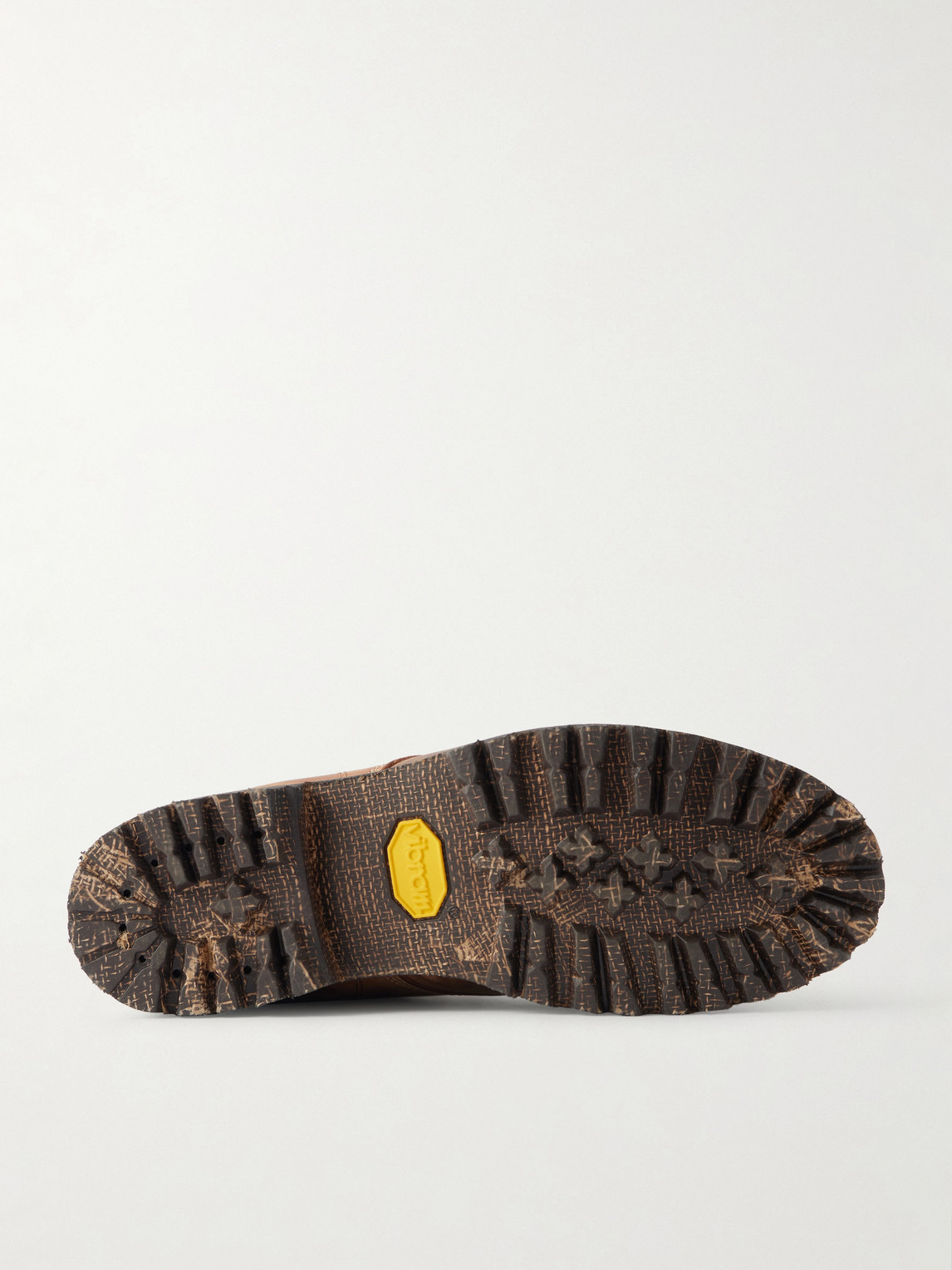 Visvim Hi-folk Scout Moc Distressed Leather Boots In Brown