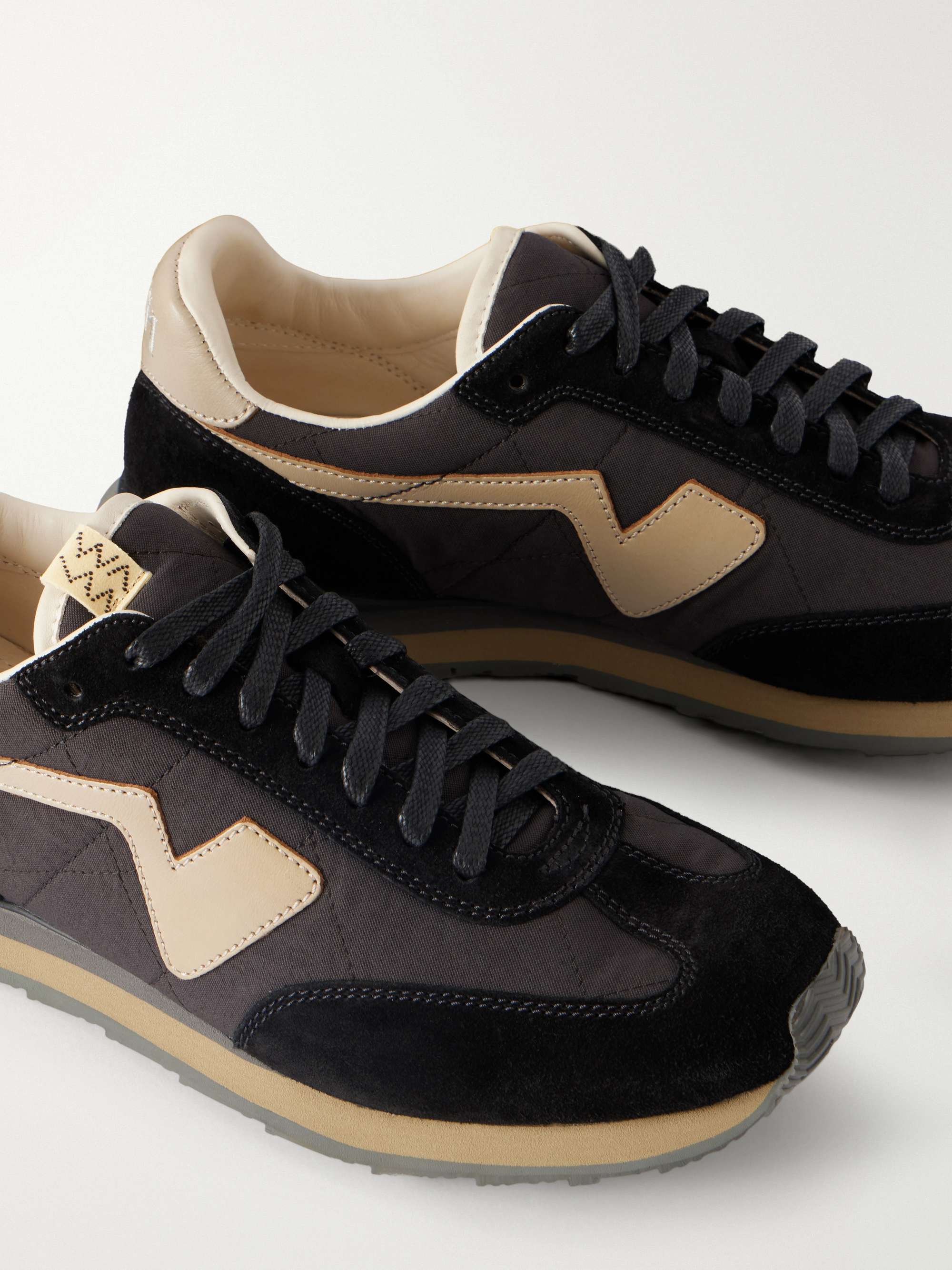 VISVIM FKT Runner Leather and Suede-Trimmed Canvas Sneakers for