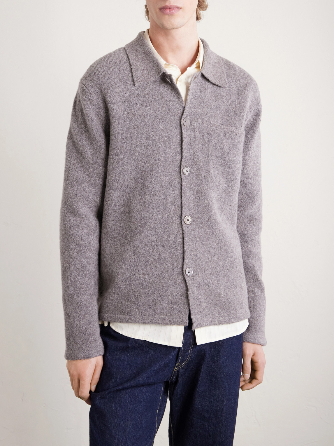  Nn07 - Jonas 6683 Wool Cardigan - Men - Gray - S 