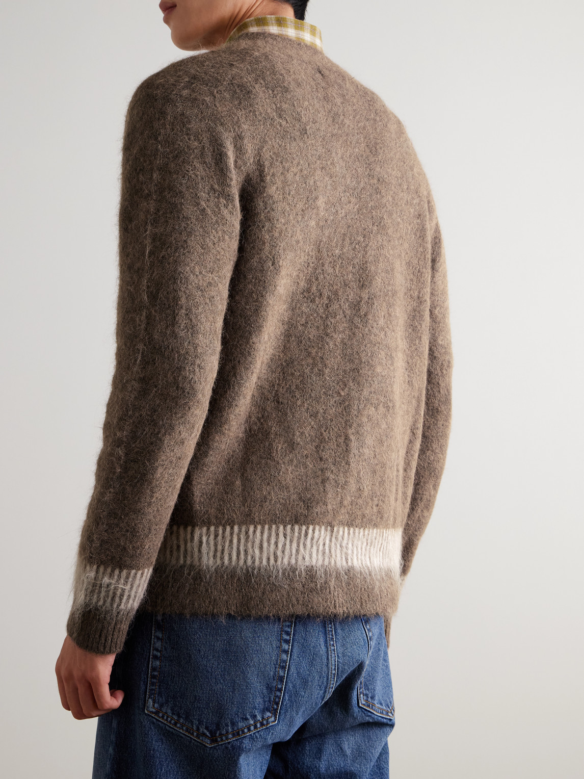  Nn07 - Russell 60012 Striped Alpaca-blend Cardigan - Men - Brown - S 