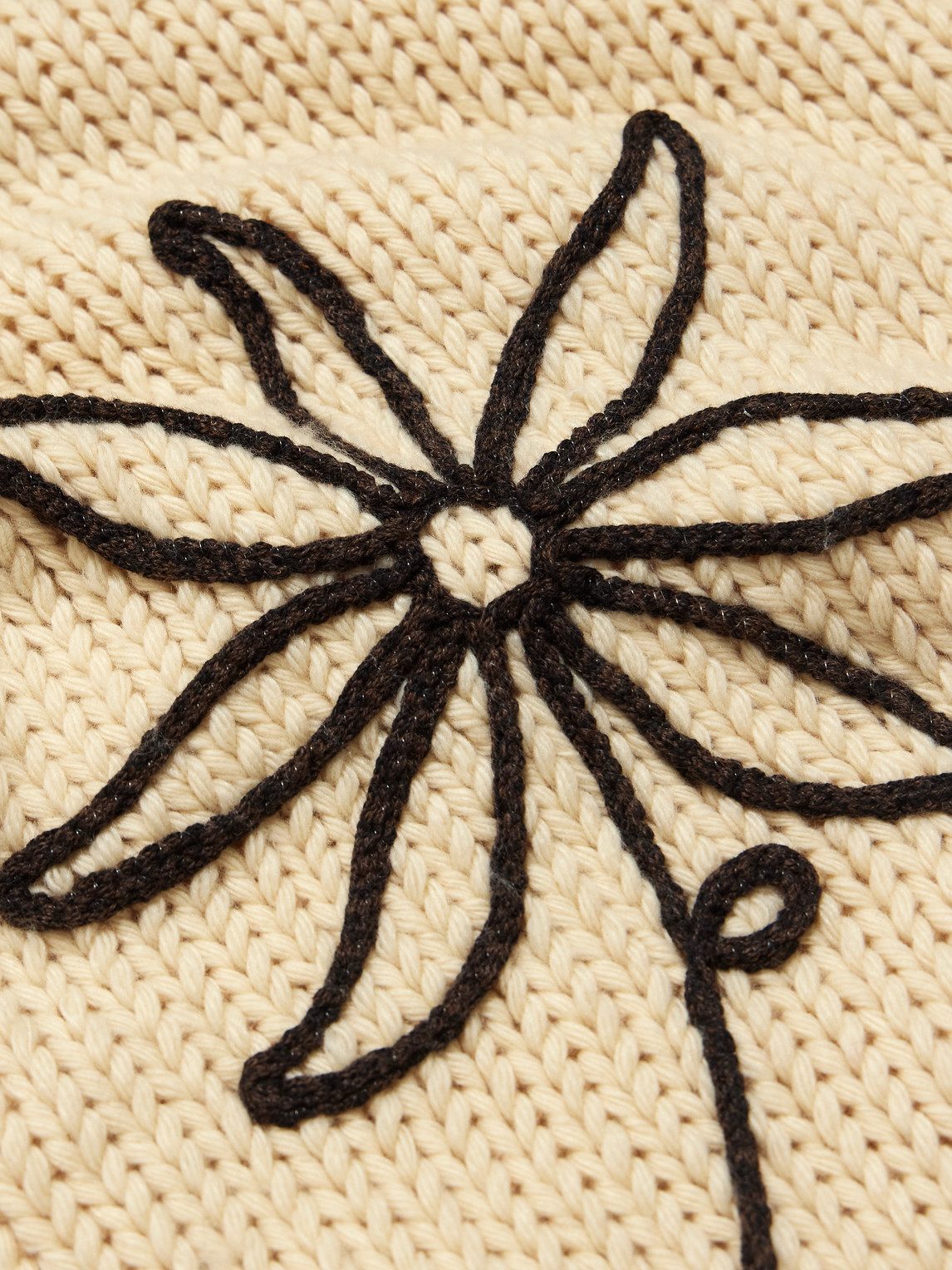 Nn07 Mika Flower 6620 Embroidered Recycled Knitted Cardigan In Brown