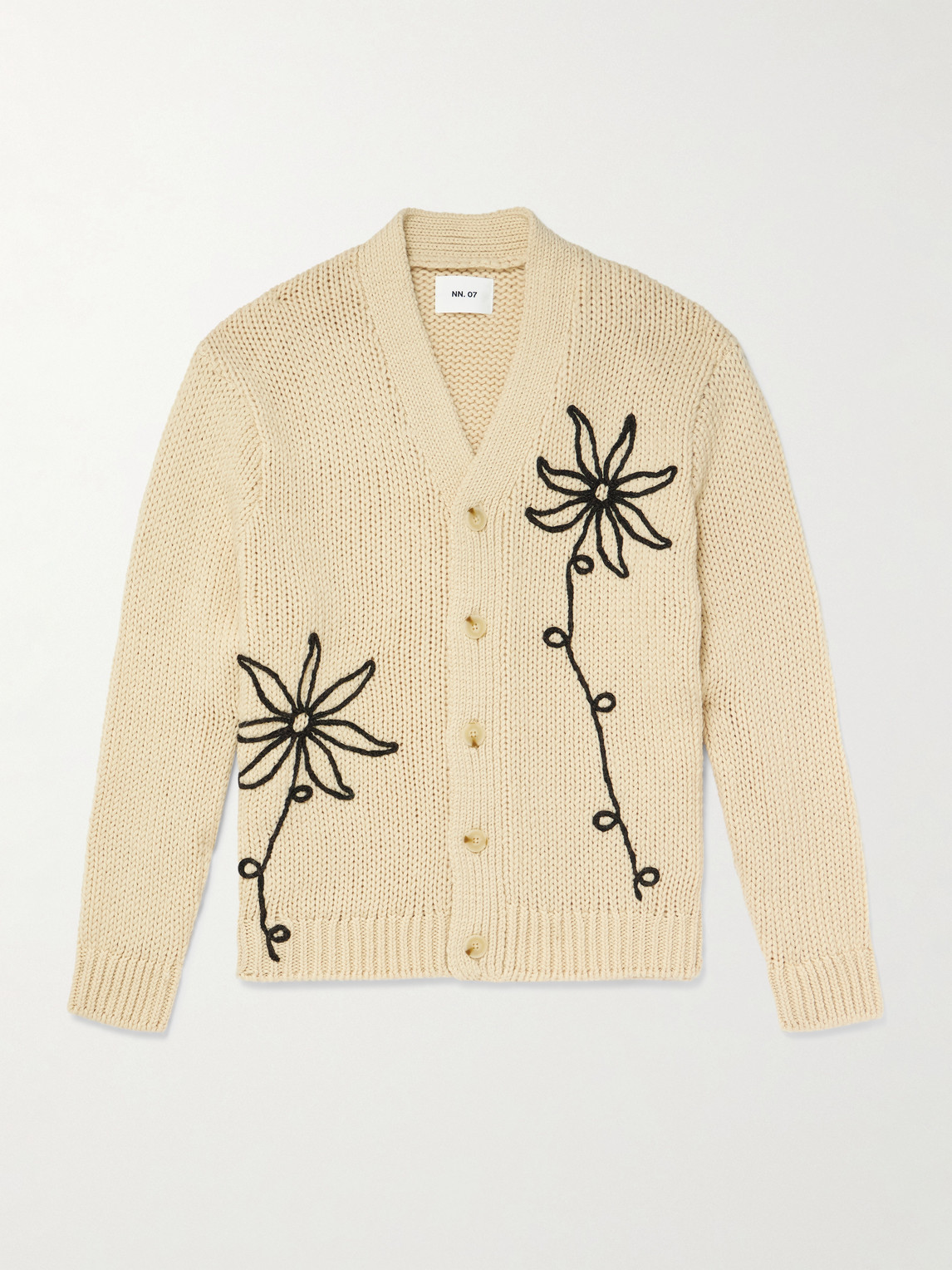 NN07 Mika Flower 6620 Embroidered Recycled Knitted Cardigan - Men