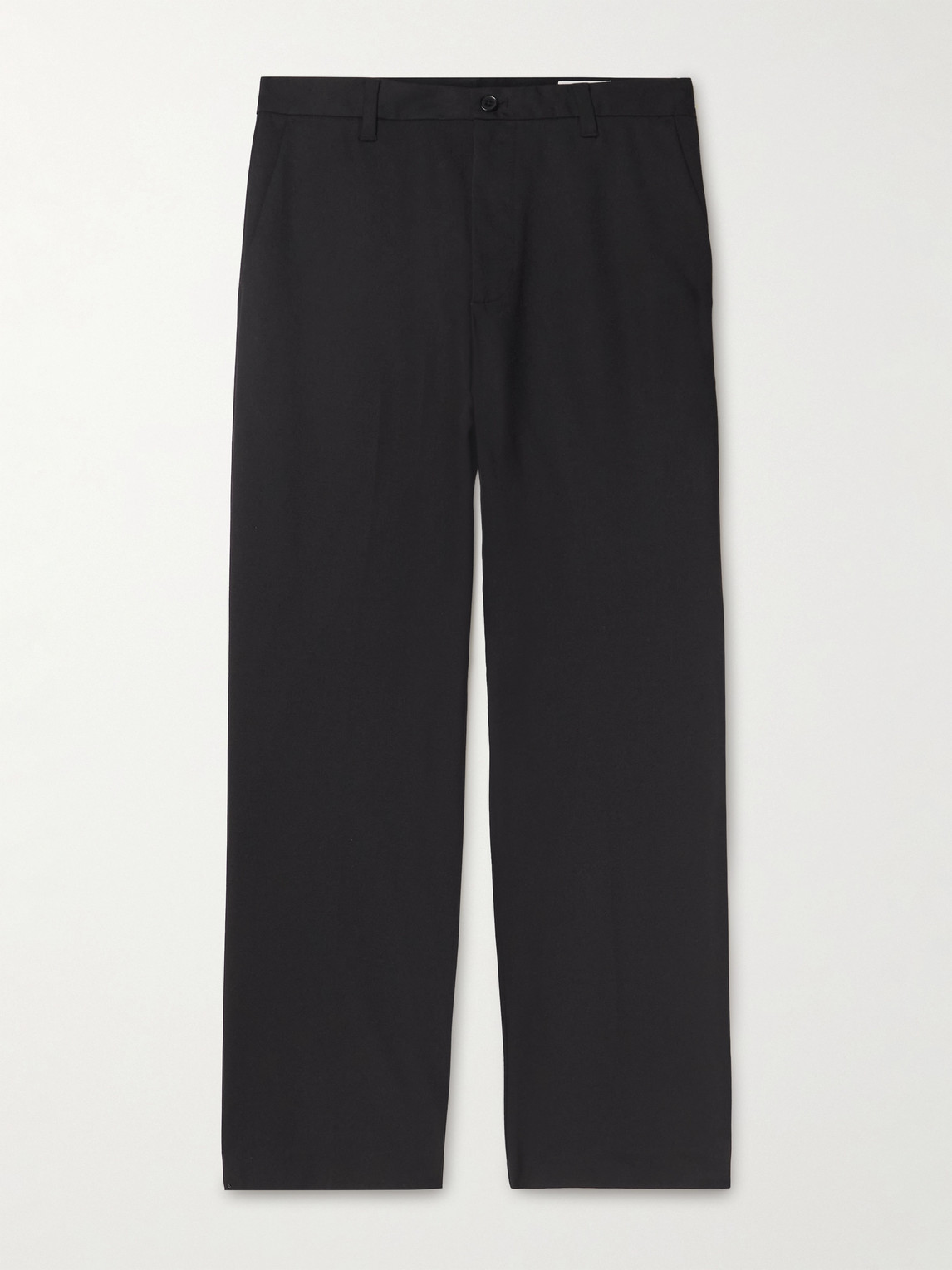 Nn07 Paw 1089 Straight-leg Cotton-blend Twill Trousers In Black