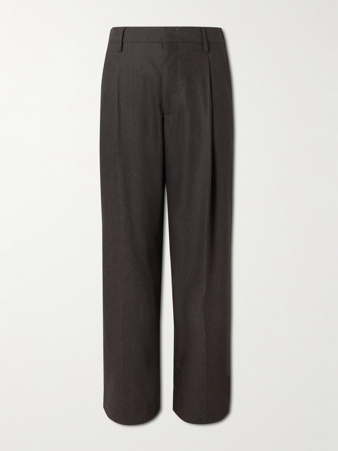 Nn07 Kay Straight-leg Pleated Woven Trousers In Brown