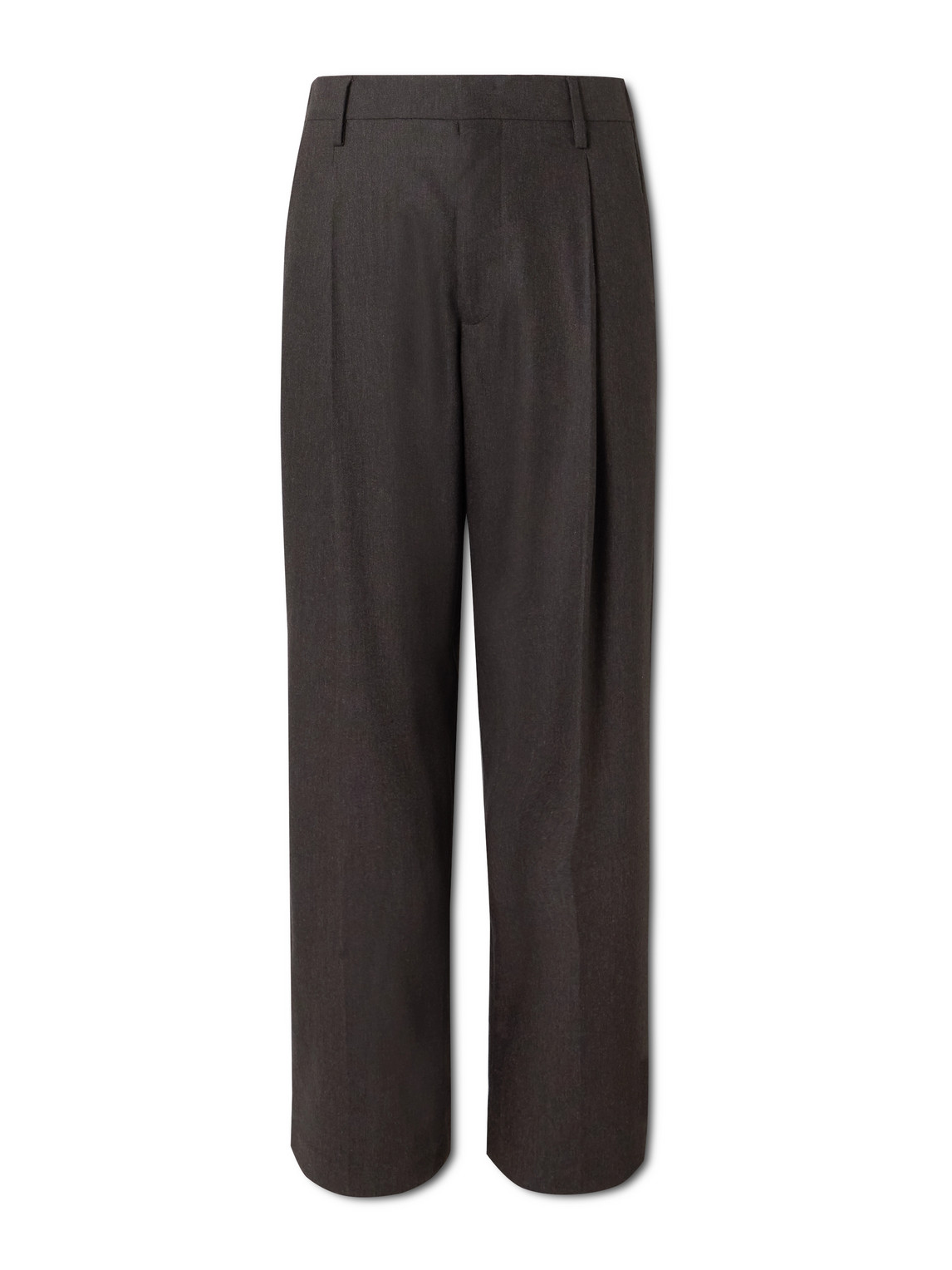 Nn07 Kay Straight-leg Pleated Woven Trousers In Brown