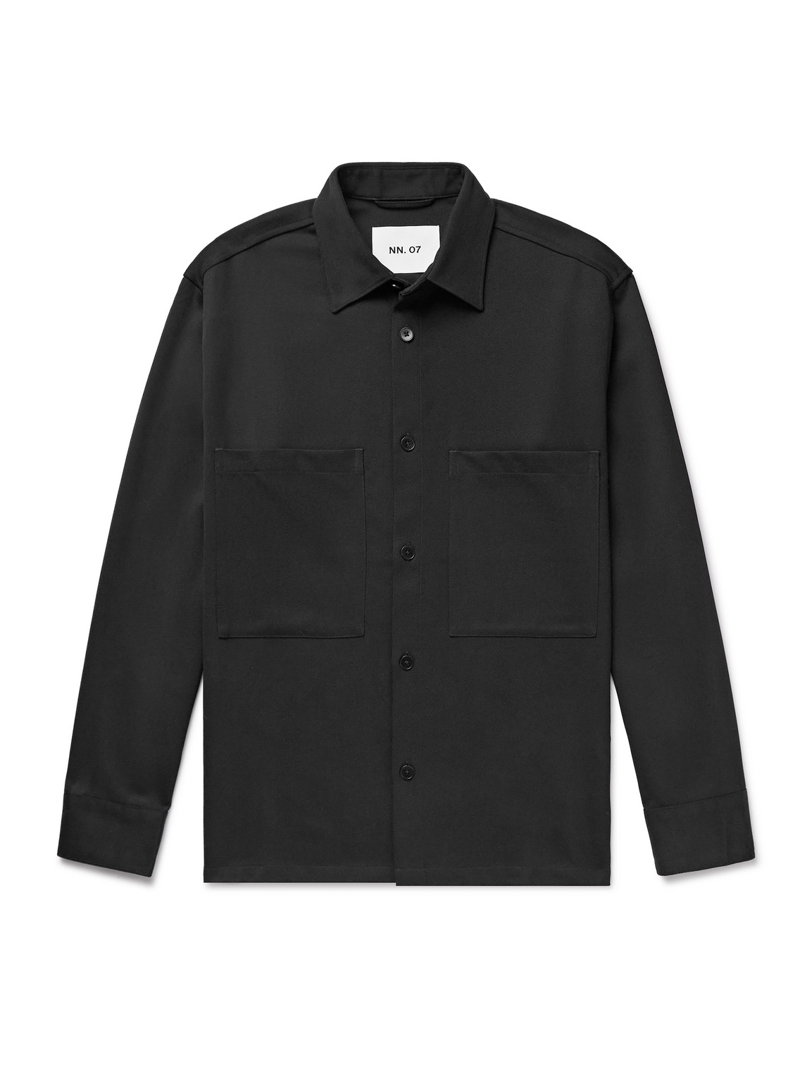 Nn07 Freddy 10006 Wool-blend Twill Overshirt In Black